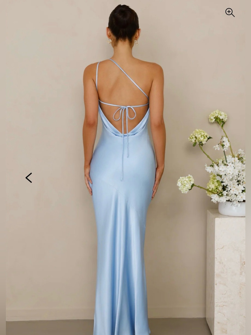 Hello Molly the Evangeline One Shoulder Satin Maxi Dress - Blue - Picture 2 of 5